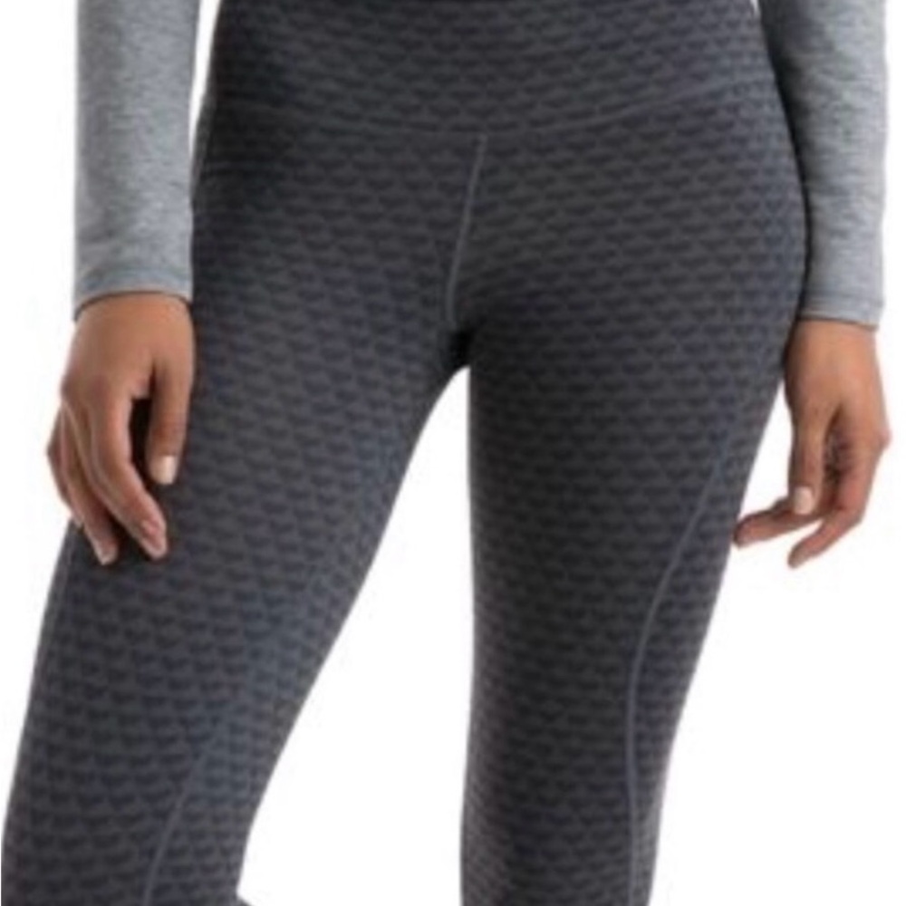 Vineyard Vines Performance Whale Dot Leggings Black Gray Athletic Capri Size S